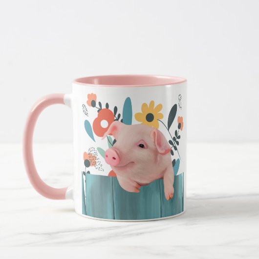 Mug Cochon de bébé convivial | Bébé mignon animal (Gauche)