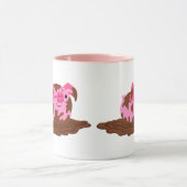 Mug Cochon de dessin mignon dans la boue (Centre)