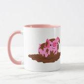 Mug Cochon de dessin mignon dans la boue (Gauche)