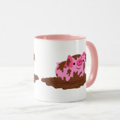 Mug Cochon de dessin mignon dans la boue (Devant droit)