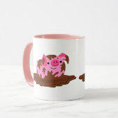 Mug Cochon de dessin mignon dans la boue (Devant gauche)