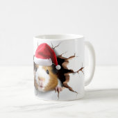 Mug Cochon de Guinée mignonne 3D avec Santa Hat (Devant droit)
