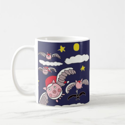 Mug Cochon de Noël volant (Gauche)