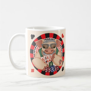 Mug Cochon de poker souriant