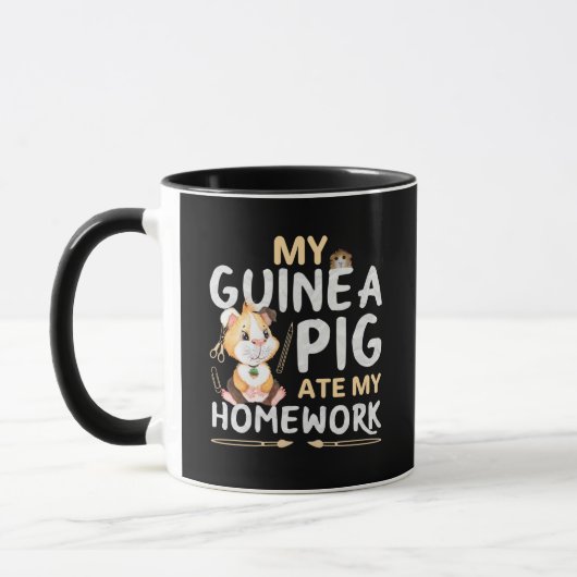 Mug Cochon d'Inde Mignon a Mangé Mon Devoir (Gauche)