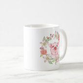 Mug Cochon et fleurs (Devant droit)