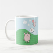 Mug Cochon Flottant mignon Dit Bonjour (Gauche)