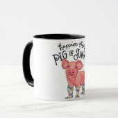 Mug Cochon Mélange/Plus Heureux Qu'Un Cochon Au Soleil (Devant gauche)