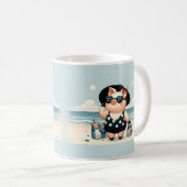 Mug Cochon mignon en maillot de bain Polka Dot à la pl (Devant droit)