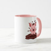 Mug Cochon mignon jouant dans la boue (Devant droit)