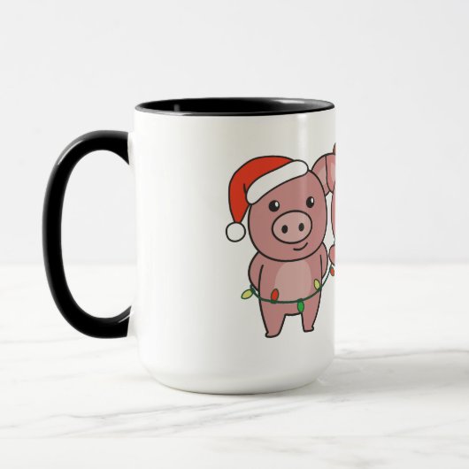 Mug Cochon Noël Animaux de Noël Cochons (Gauche)