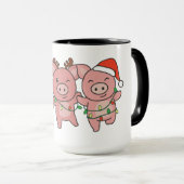 Mug Cochon Noël Animaux de Noël Cochons (Devant droit)
