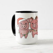Mug Cochon Noël Animaux de Noël Cochons (Devant gauche)