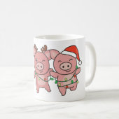 Mug Cochon Noël Animaux de Noël Cochons (Devant droit)