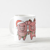 Mug Cochon Noël Animaux de Noël Cochons (Devant gauche)