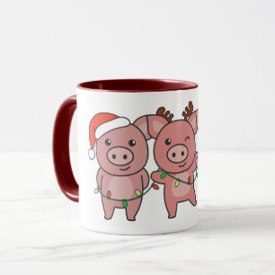 Mug Cochon Noël Animaux de Noël Cochons