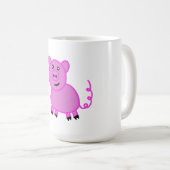Mug Cochon rose mou à long queue (Devant droit)