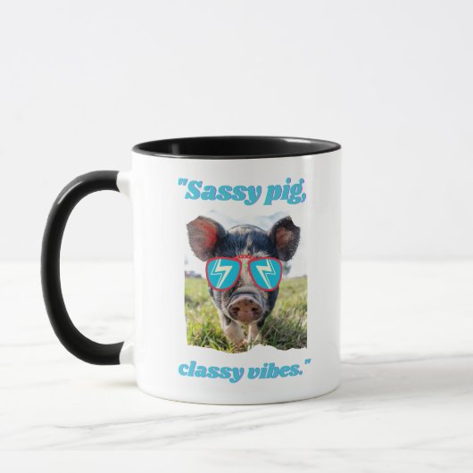 Mug Cochon Sassy Vibes Classiques - Citation de Cocho (Gauche)