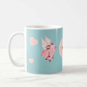 Mug Cochon volant mignon avec ailes quand les porcs vo