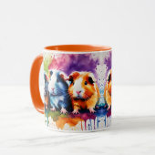 Mug Cochons d'Inde mignons avec des éclaboussures de c (Devant gauche)
