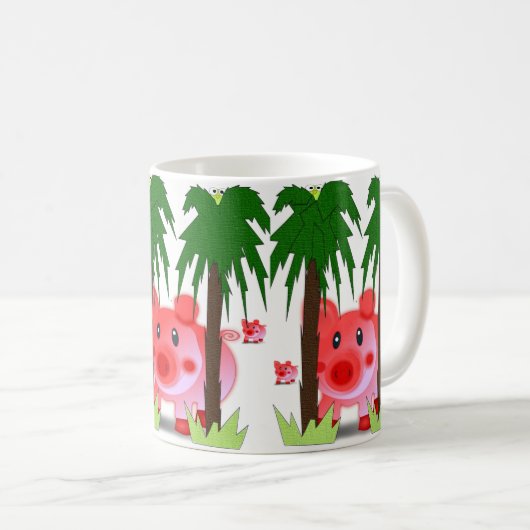 Mug cochons roses (Devant droit)