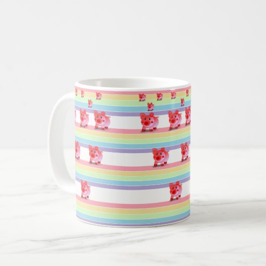 Mug cochons roses (Devant gauche)
