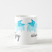 Mug Cochons volants mignons avec ailes Turquoises en v (Centre)