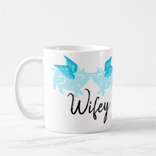 Mug Cochons volants mignons avec ailes Turquoises en v