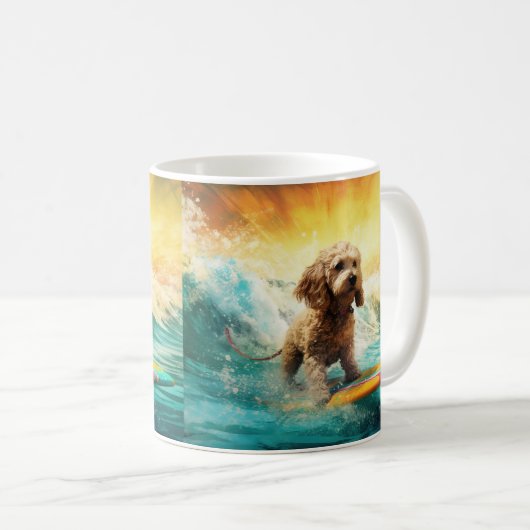 Mug Cockapoo Beach Surf Paining (Devant droit)
