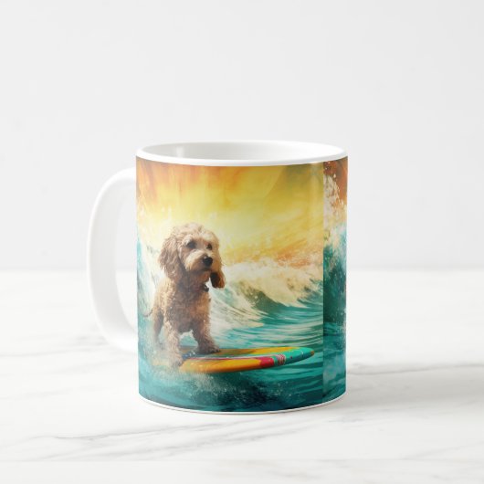 Mug Cockapoo Beach Surf Paining (Devant gauche)