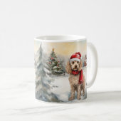 Mug Cockapoo Dog in Snow Christmas (Devant droit)