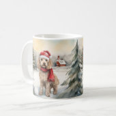 Mug Cockapoo Dog in Snow Christmas (Devant gauche)