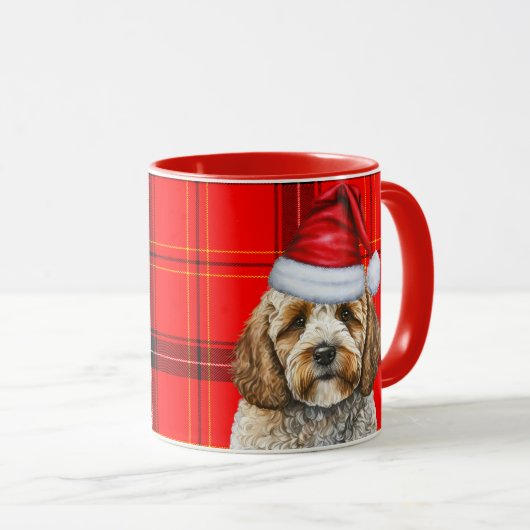Mug Cockapoo Noël Père Noël Chien de Noël (Devant droit)