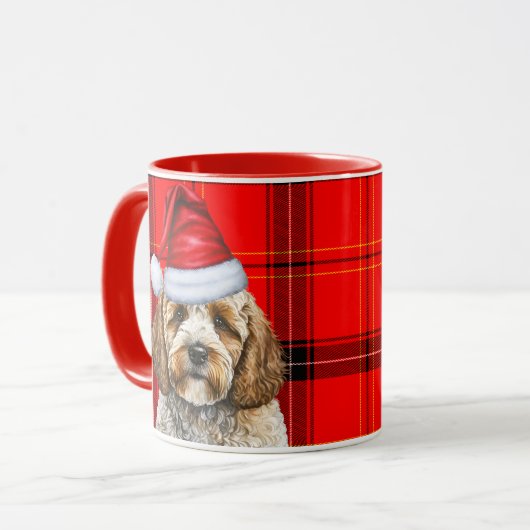 Mug Cockapoo Noël Père Noël Chien de Noël (Devant gauche)