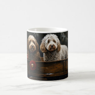 Mug Cockapoo traîneau enneigé décoration de Noël   