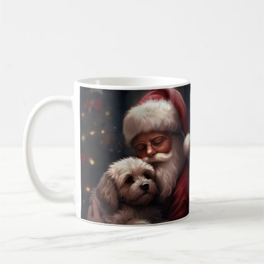 Mug Cockapou avec Noël Festif du Père Noël (Gauche)