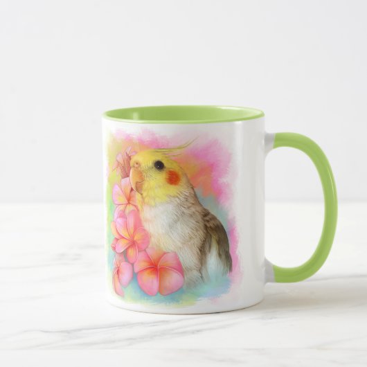 Mug Cockatiel avec le frangipani (Droite)