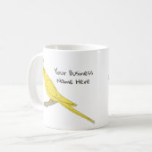 Mug Cockatiel jaune Boue d'oiseaux, Boue de café perso (Devant gauche)
