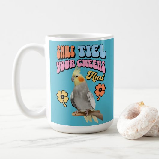 Mug Cockatiel Parrot gai (Avec donut)