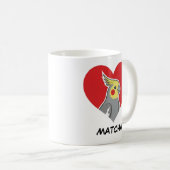 Mug Cockatiel Personalized Heart Gift (Devant droit)