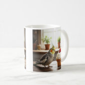 Mug Cockatiel with a strawberry Cupcake Pet Bird Lover (Devant droit)
