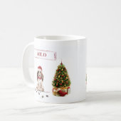 Mug Cocker Brown Spaniel drôle Chien de Noël avec arbr (Devant gauche)