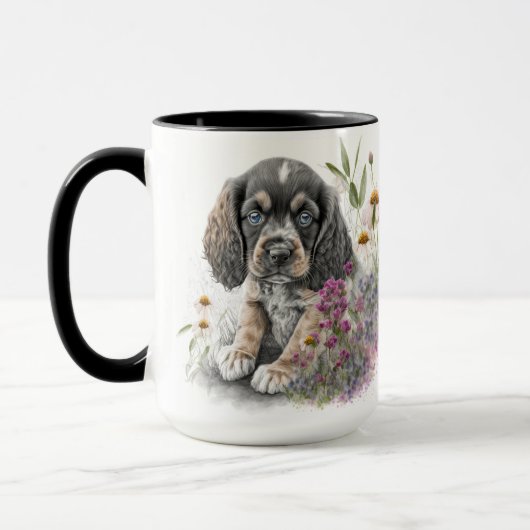 MUG COCKER D'EAU ADORABLE SPANIEL PUPPING CHIEN (Gauche)