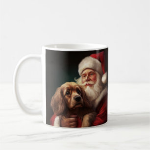 Mug Cocker Spaniel avec le Père Noël Festif Noël