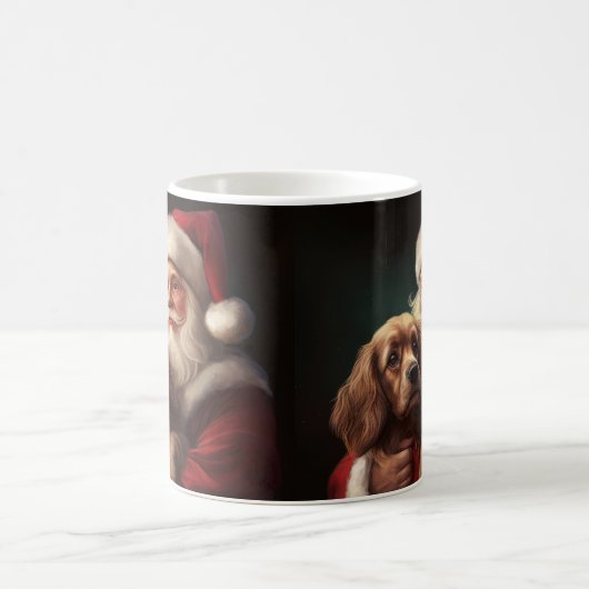 Mug Cocker Spaniel avec Noël Festif du Père Noël (Centre)