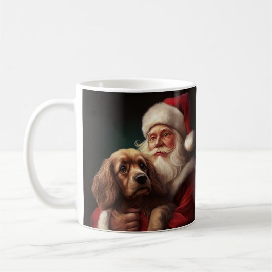 Mug Cocker Spaniel avec Noël Festif du Père Noël (Gauche)
