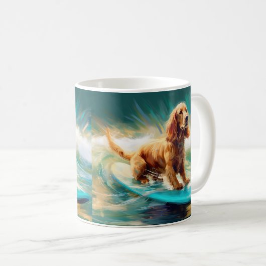 Mug Cocker Spaniel Beach Surf Peinture (Devant droit)