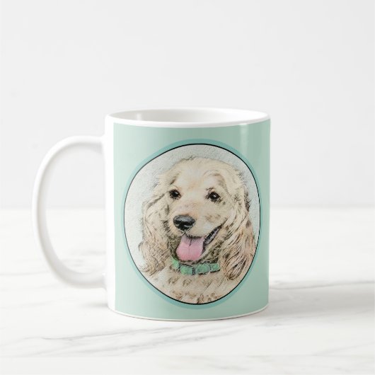 Mug Cocker Spaniel Buff Peinture - Art Chien original (Gauche)