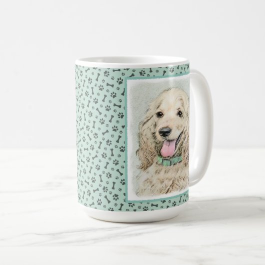 Mug Cocker Spaniel Buff Peinture - Art Chien original (Devant droit)