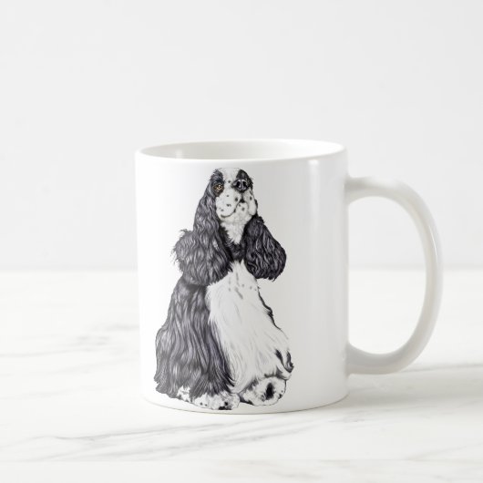 Mug Cocker Spaniel BW Parti (Droite)
